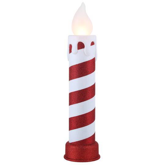 24" Red & White Blow Mold Stripe Candle